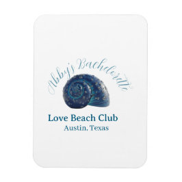 Bachelorette party beach club blue sea shell name  magnet