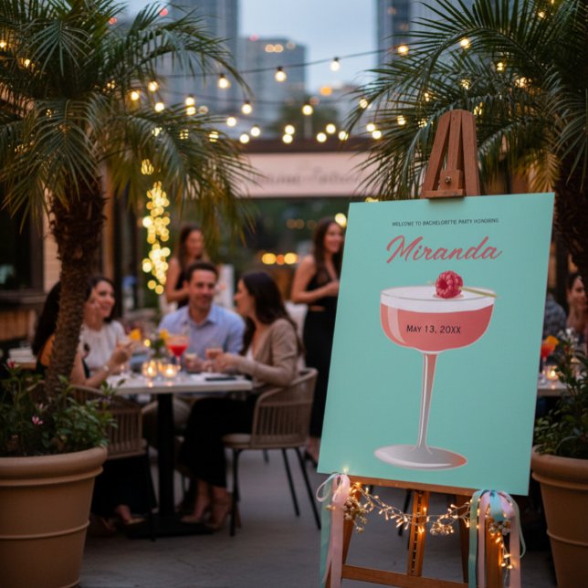 Bachelorette Party Cocktail Welcome Sign Acrylschild (Von Creator hochgeladen)