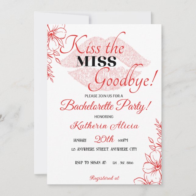 Bachelorette Party Invitation (Devant)