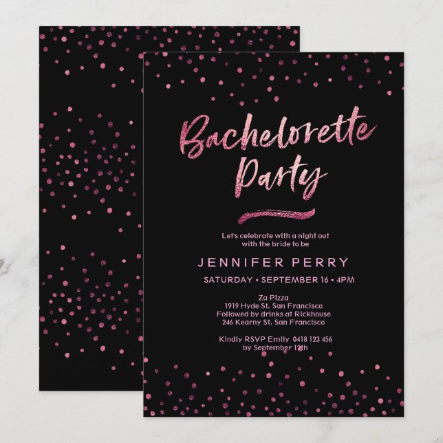 Bachelorette Party Invitation | Feuille de parties (Devant / Derrière)