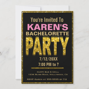 Bachelorette Party Invitation   Glam or