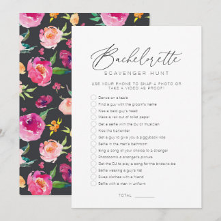 Bachelorette Party Jeux Scavenger Chasse Carte