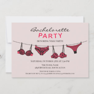 Bachelorette Party Lingerie Flat Invitation
