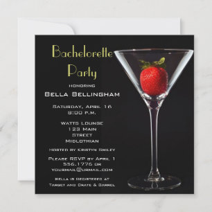 Bachelorette Party Martini Invitation en verre