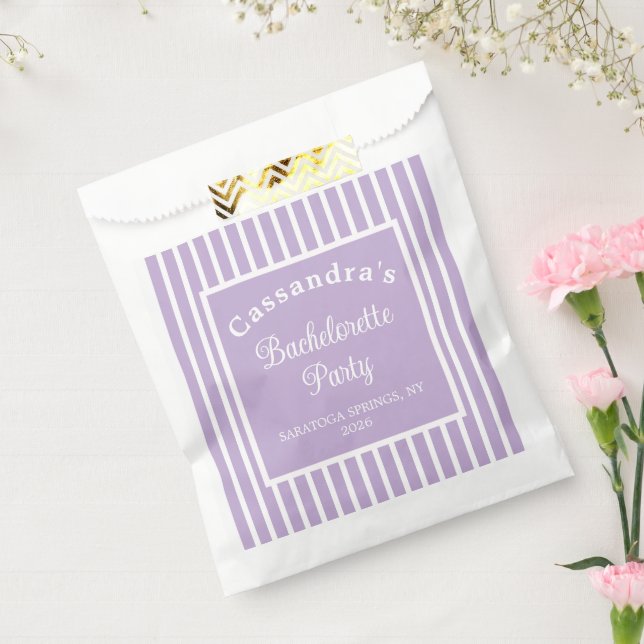 Bachelorette Party Retro Modern LightPurple Classy Geschenktütchen (Versiegelt)