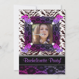 Bachelorette Party Zebra Jewelry Invitation photo