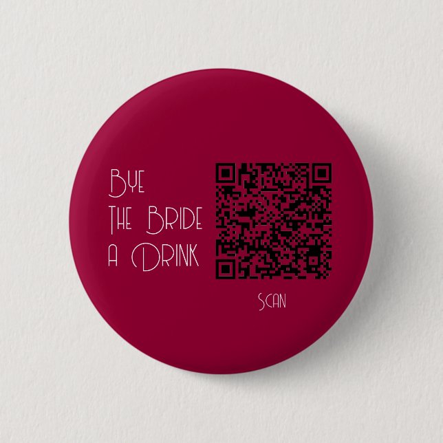 Bachelorette Pastel Qr Code Kaufen die Braut ein G Button (Vorderseite)