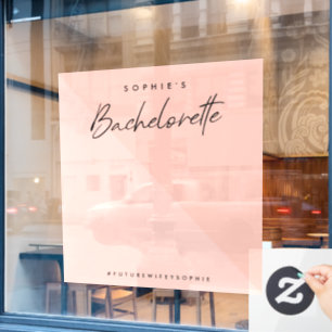 Bachelorette Peach Pink Minimaler Hintergrund de Fensteraufkleber