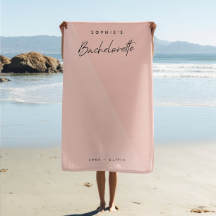 Bachelorette Peach Pink Minimalistische moderne Strandtuch