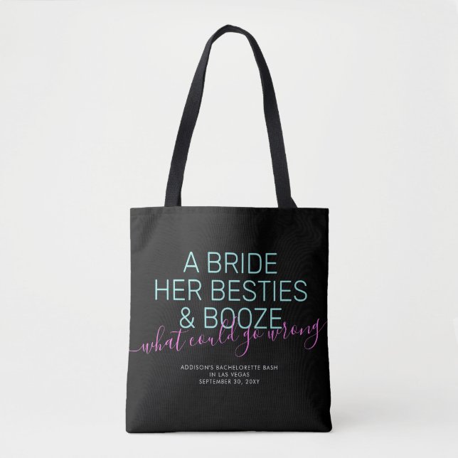 Bachelorette Personalisiert Bride Besties Booze Tasche (Vorderseite)