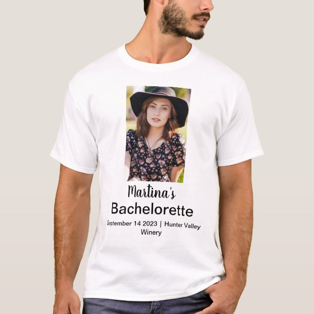 Bachelorette Personalisiert Name Foto T-Shirt (Vorderseite)