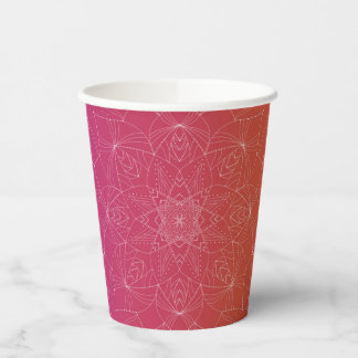 Bachelorette Pink & Orange Ombré Farbiges Party Pappbecher