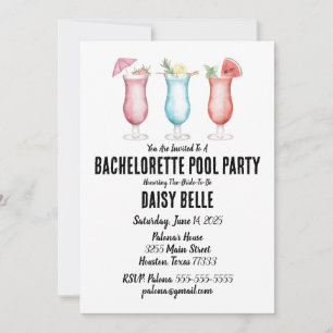 Bachelorette Pool Party Einladung