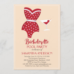Bachelorette Pool-Party Einladung, Strand-Party Einladung