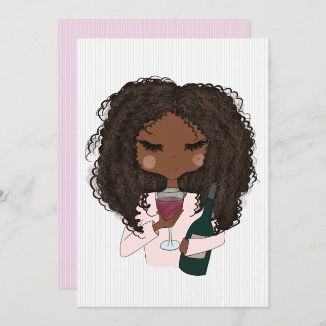 Bachelorette Red Wine Invitation (Devant / Derrière)