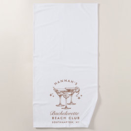 Bachelorette Retro Brown Cocktail Strandtuch