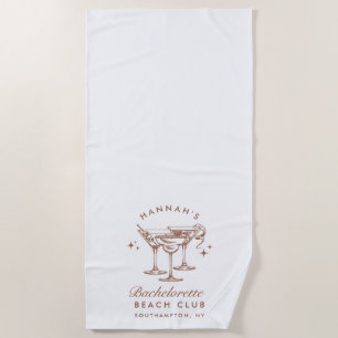 Bachelorette Retro Brown Cocktail Strandtuch