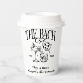 Bachelorette Retro Cocktail Schwarz Custom Pappbecher