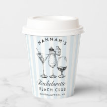 Bachelorette Retro Modern Blue & Black Streifen