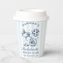 Bachelorette Retro Modern Blue & Gran Streifen