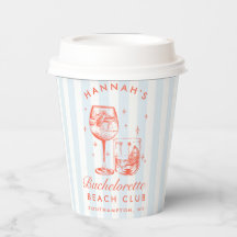 Bachelorette Retro Modern Blue & Red Streifen