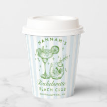 Bachelorette Retro Moderne blaue und grüne Streife