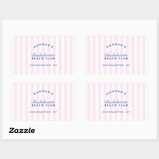 Bachelorette Retro Modernes Rosa und Marine Person Rechteckiger Aufkleber (Blatt)