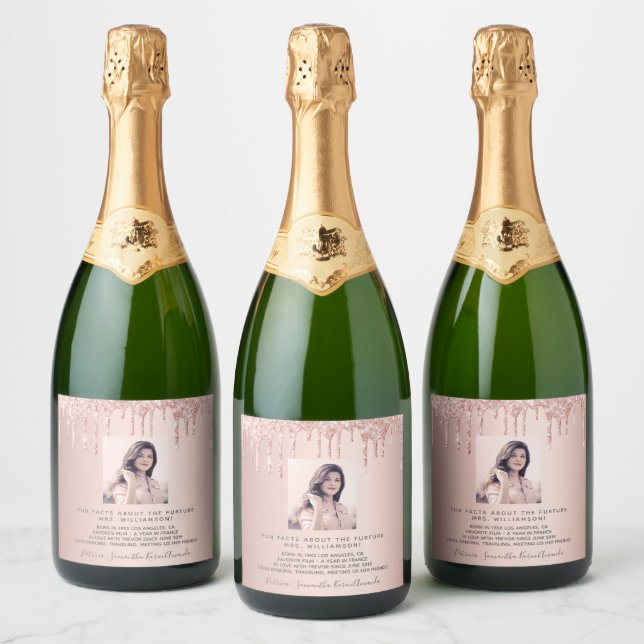 Bachelorette Rose Goldspass Fakten Braut Foto (Flaschen)