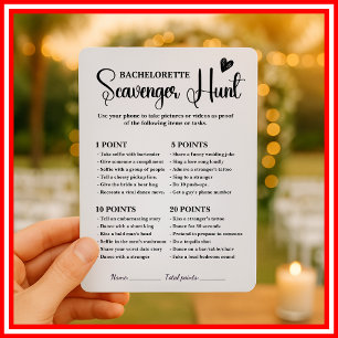 Bachelorette Scavenger Brautparty Game Einladung