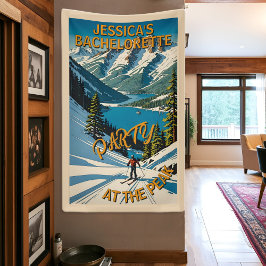 Bachelorette Ski Party Vintage Lake Tahoe Mountain Banner