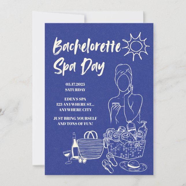 Bachelorette Spa Day Invitation (Devant)