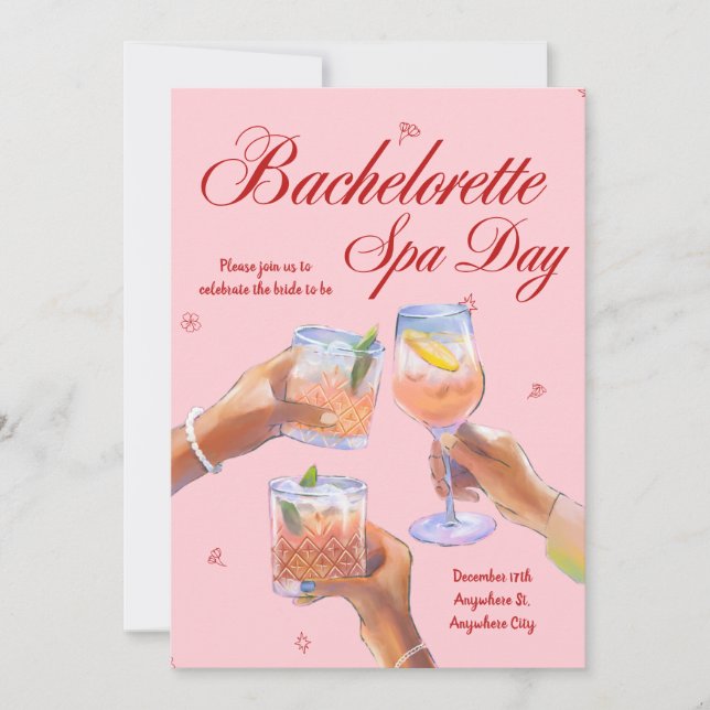 Bachelorette Spa Day Invitation (Devant)