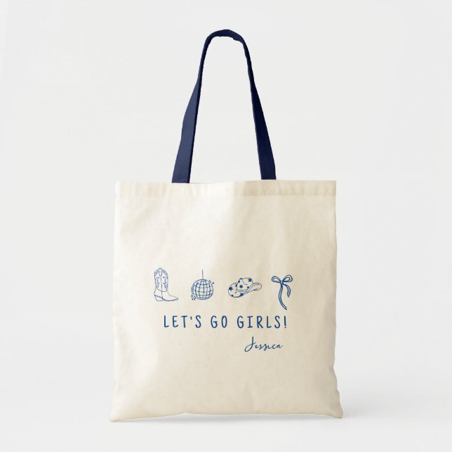 Bachelorette Tote Bag - Disco Cowgirl Bach Tasche (Vorne)
