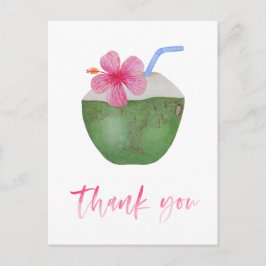 Bachelorette Tropical Coconut Vielen Dank Postkarte