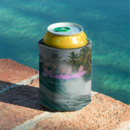 Bachelorette Tropical Palms Neon | Monogramm Dosenkühler