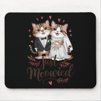 Bachelorette Wedding Party Bridge Groom Katzen nur Mousepad