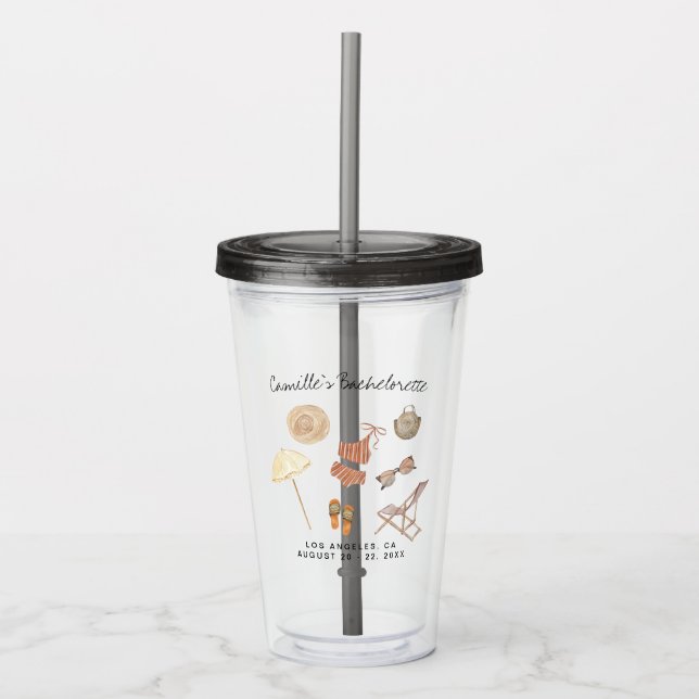 Bachelorette Weekend Gastgeschenk Personalisiert Acryltrinkbecher (Vorderseite)