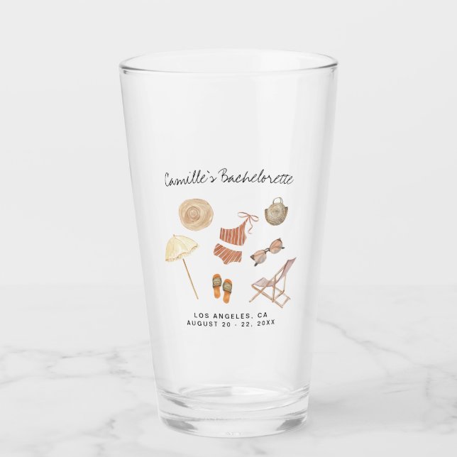 Bachelorette Weekend Gastgeschenk Personalisiert Glas (Vorderseite)