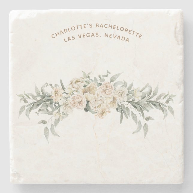 Bachelorette Weekend Gastgeschenk Personalisiertes Steinuntersetzer (Vorderseite)