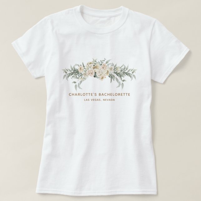 Bachelorette Weekend Gastgeschenk Personalisiertes T-Shirt (Design vorne)