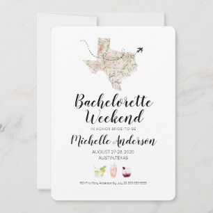 Bachelorette Weekend in Austin Texas Einladung
