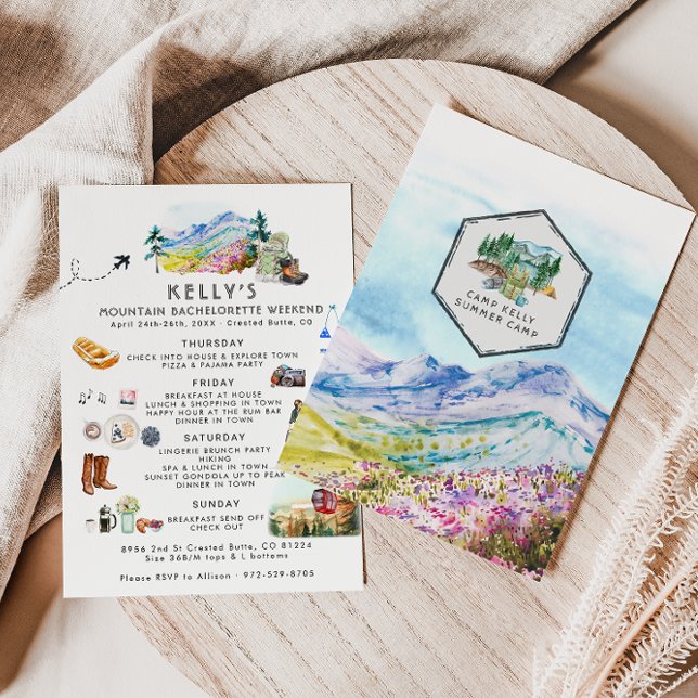 Bachelorette Weekend Itinerary | Summer Camp Einladung (Von Creator hochgeladen)