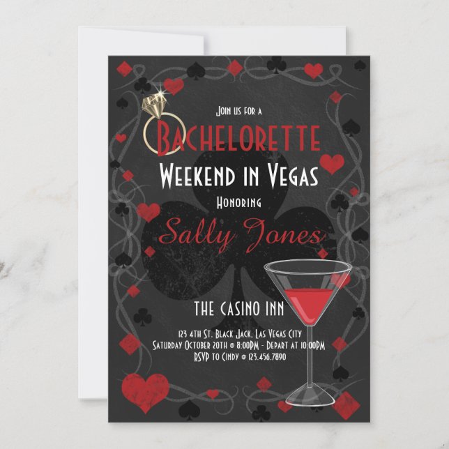 Bachelorette Weekend Las Vegas Party Einladung (Vorderseite)