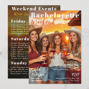 Bachelorette Weekend Magazine Cover Einladung