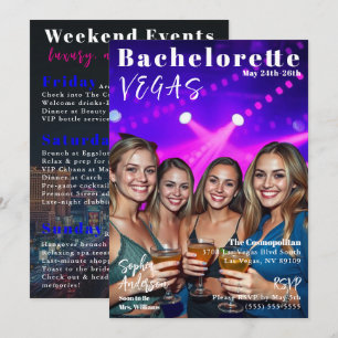 Bachelorette Weekend Magazine Cover Einladung