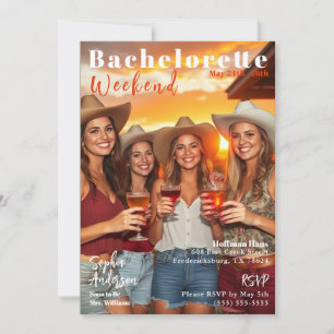 Bachelorette Weekend Magazine Cover Einladung