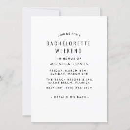 Bachelorette Weekend-Party Einladung