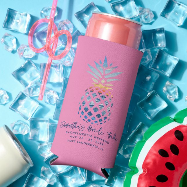 Bachelorette Weekend Party Pink Ananas Skript Selters Dosenkühler (In Situ Sommer)