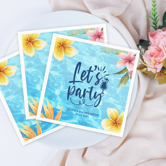 Bachelorette Weekend Personalisiert Pool Party Serviette (Bachelorette Weekend Personalized Pool Party Napkins)