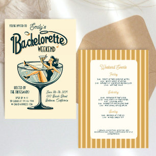 Bachelorette Weekend Retro Party Invitation